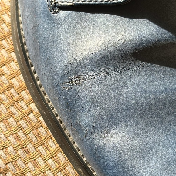 Penguin Men’s Lace Up Leather Oxford Shoes Navy **Flaws. ** - Picture 15 of 17